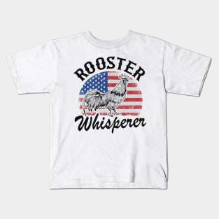 Rooster Whisperer Funny Chicken Farmer Vintage Kids T-Shirt